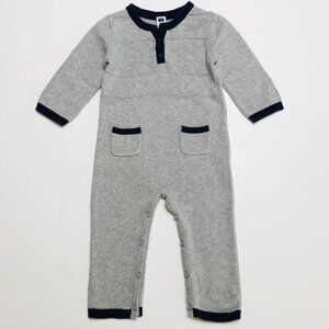 JANIE and JACK Gray Cotton Knit Romper {12/18M}